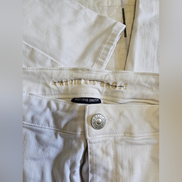American Eagle White Denim Jeans High Waisted 16 Women's - Picture 4 of 13
